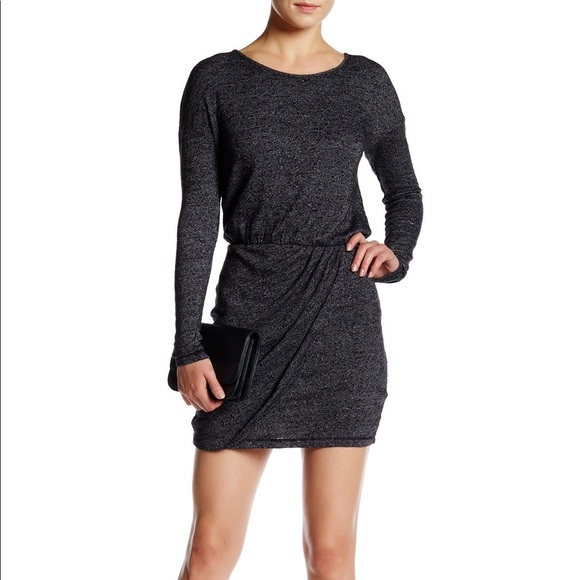 Three Dots Dresses & Skirts - [Three Dots] Long Sleeve Tulip Wrap Skirt Dress